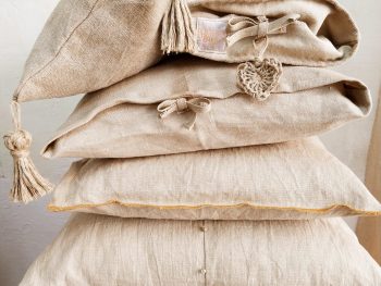 fundas de cojín de lino hechos a mano
